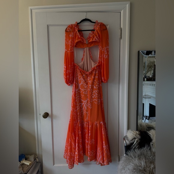 PatBo Coral Print Beach Dress Orange Pink sz S - Picture 12 of 16